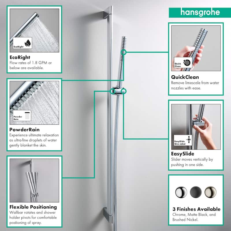 Hansgrohe 24372 Pulsify S 2.5 GPM Single Function Hand Shower Package - Chrome