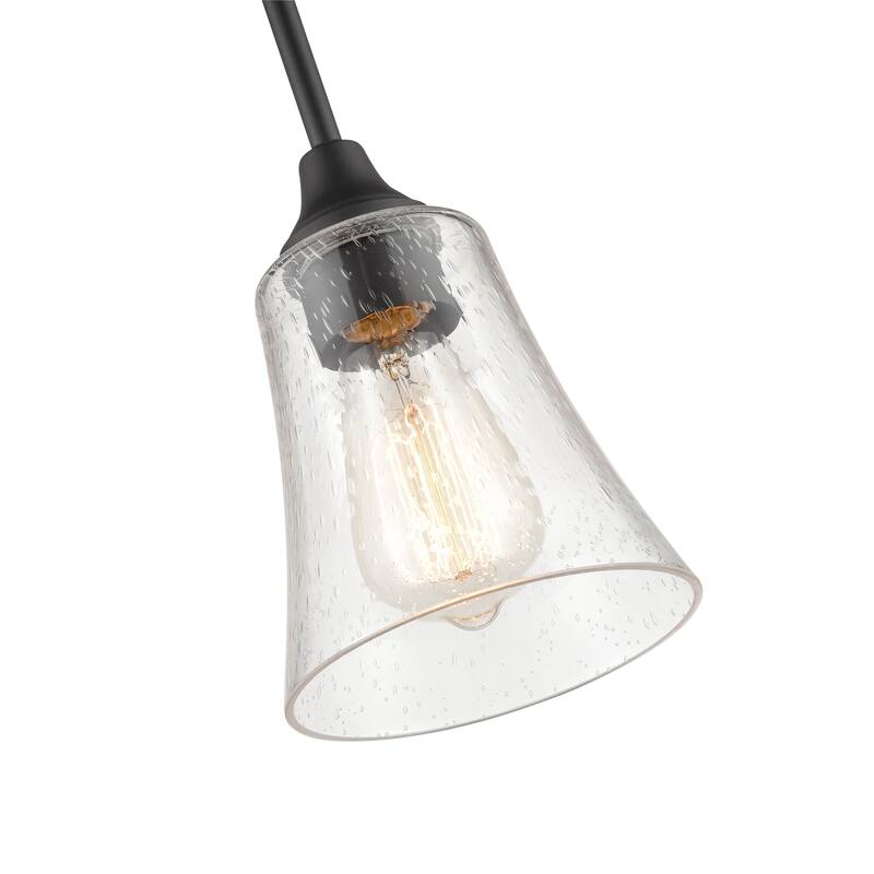 Millennium Lighting Caily 1 Light Pendant in Brushed Nickel or Matte Black with Seeded Glass Shade