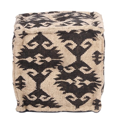 Handmade Indo Upholstered Pouf