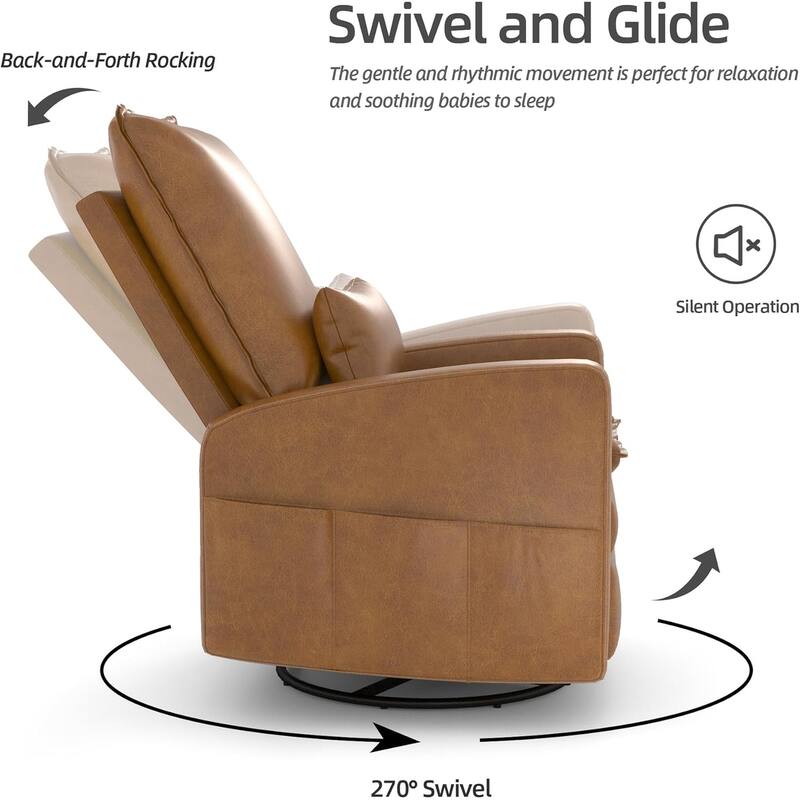 AECOJOY Power Swivel Rocker Recliner Chair Nursery Glider Chair Single Sofa