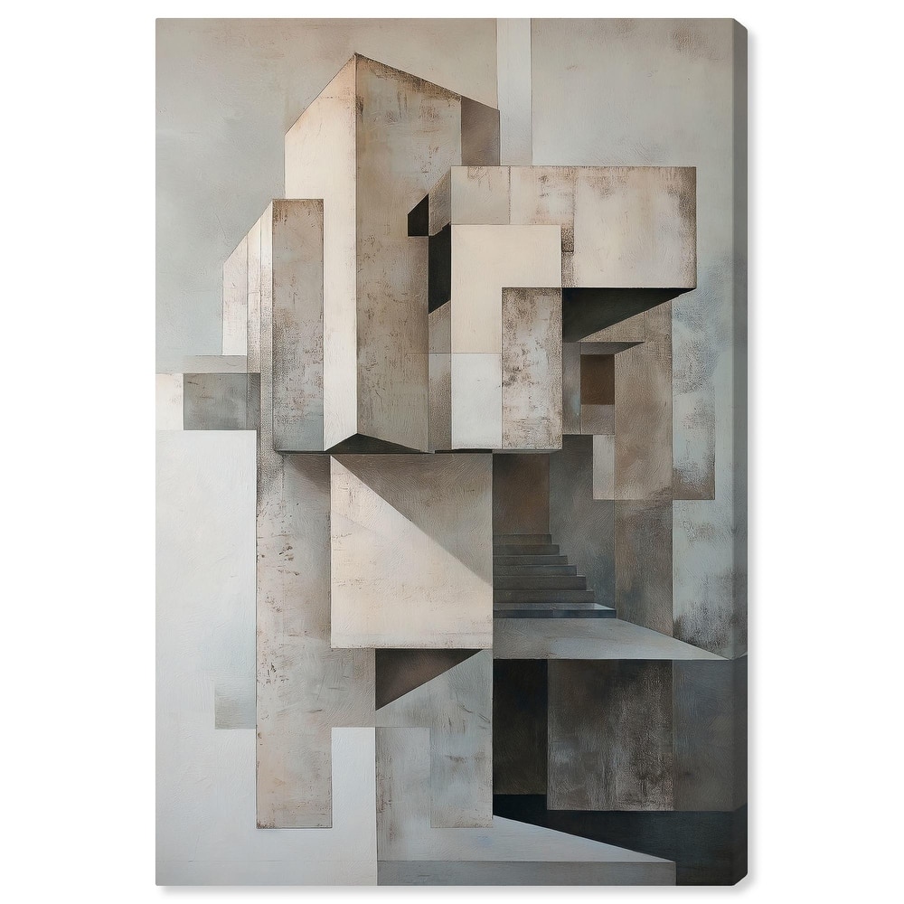Grey Matrixy Canvas by Art Remedy, Gallery Wrapped