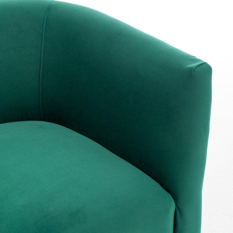 Modern Glam Velvet Upholstered 360 Degree Swivel Barrel Chair