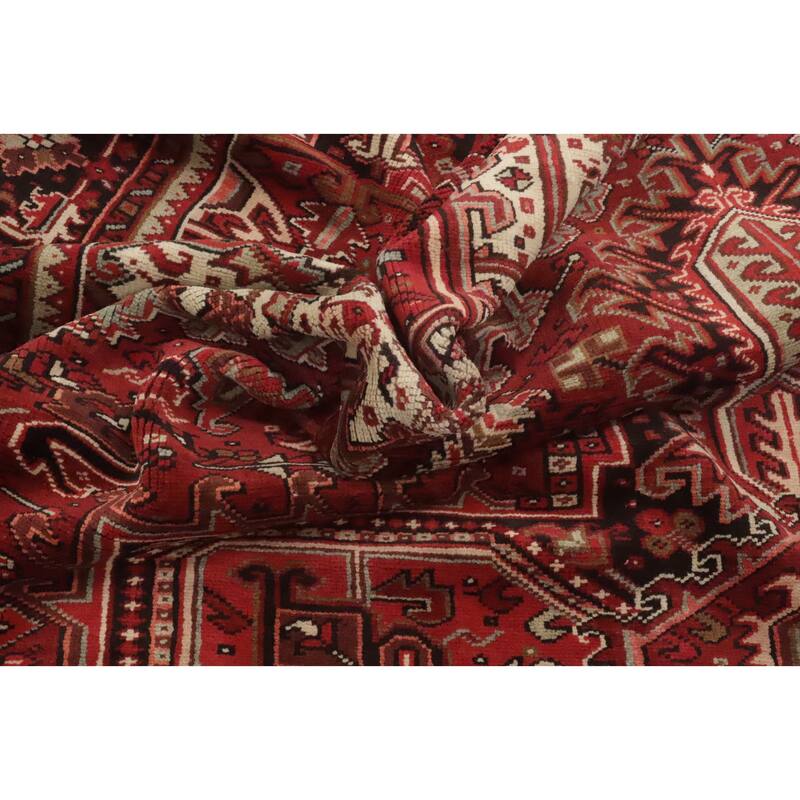 Hand Knotted Oriental 100% Wool Carpet Traditional Medallion Red Heriz Area Rug - 12' 5'' X 9' 11''