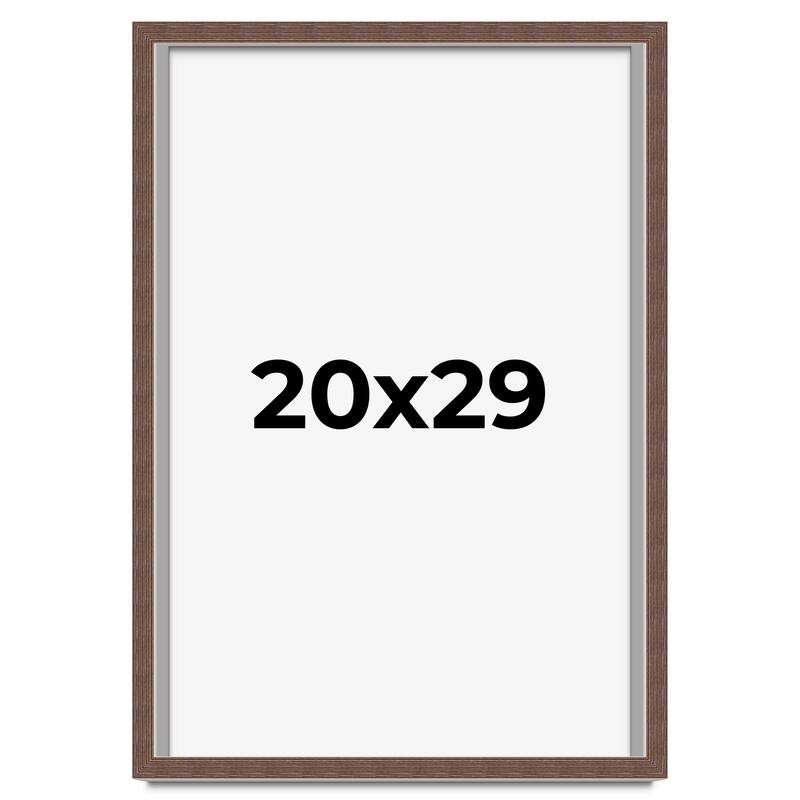 20x29 Shadow Box Frame Brown | 1.125 inches Deep Real Wood Rustic