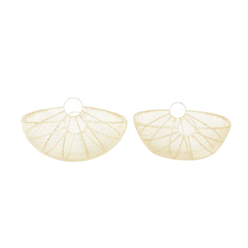 Gold Iron Contemporary Decorative Bowl (Set of 2) - 15 x 15 x 8
