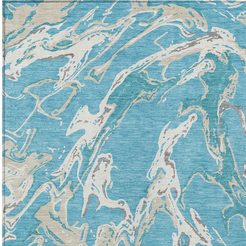 HomeRoots Abstract Transitional Rectangle Outdoor Rug