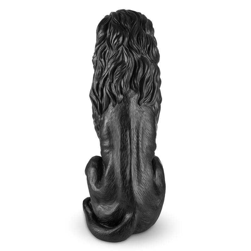 Glitzhome 36.25"H Oversized MGO Bronze/White/Black Sitting Lion Garden Statue