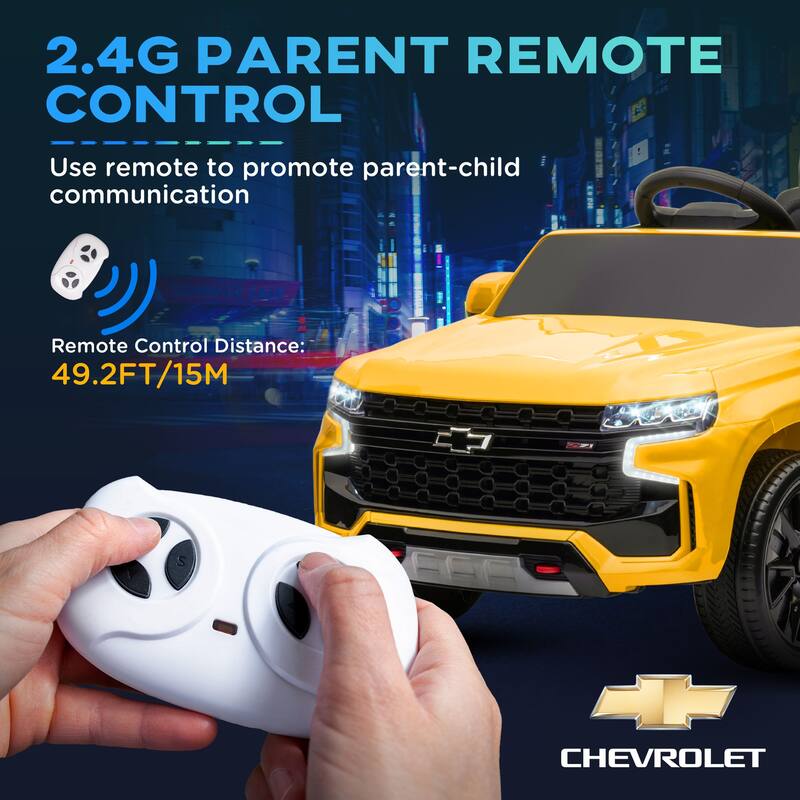 12V Electric Ride-On Car for Kids with Suspension, Music, and Remote Control