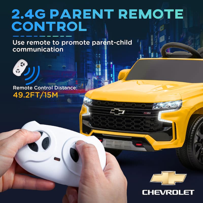 Aosom Chevrolet TAHOE Licensed Kids Ride on Car, 12V Battery Powered Kids Electric Car with Remote Control