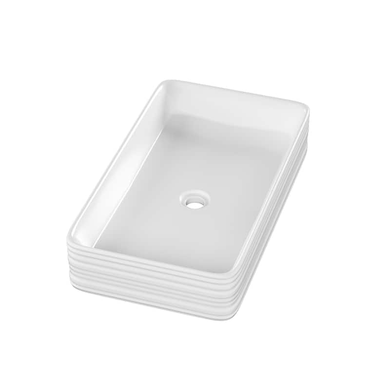Adour 25'' Vessel Sink In White - 26.57" x 14.96" x 4.72"