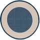 preview thumbnail 106 of 133, SAFAVIEH Courtyard Sherrie Border Indoor/ Outdoor Waterproof Patio Backyard Rug 4' Round - Navy/Beige