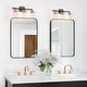 preview thumbnail 3 of 5, Modern Farmhouse Black Gold 3-Light Bathroom Vanity Light Cylinder Glass Wall Sconces - L19.5" x W7.5" x H10"
