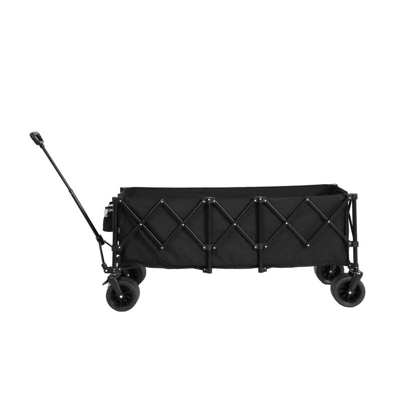 Foldable Wagon with All-Terrain Wheels & Drink Holders, 220lb Capacity