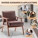 preview thumbnail 59 of 83, Homy Casa Mid-Century Modern Accent Chair, Solid Wood Frame, Extra-Thick Backrest, Wingback Lounge Chair Indoor