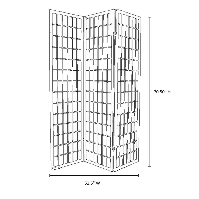 3 Panel Wood Framed Paper Screen (Mahogany)