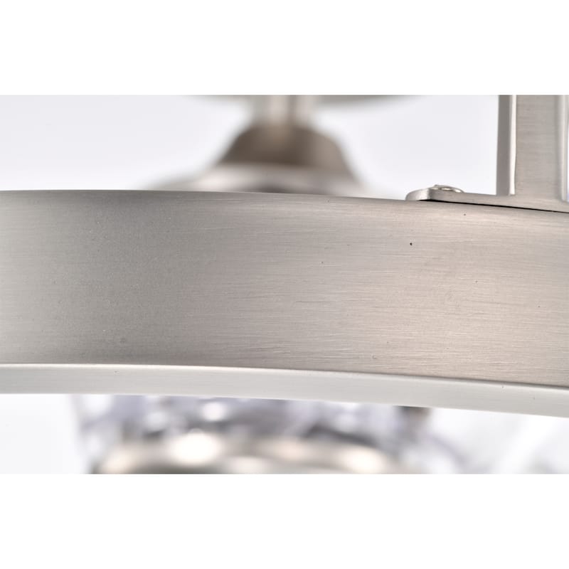 Luciala 28 Inch Satin Nickel Finish Modern Ceiling Fandelier with Remote - N/A