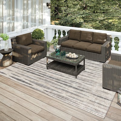 Indoor/Outdoor Waverly Modern Stripes Washable Rug