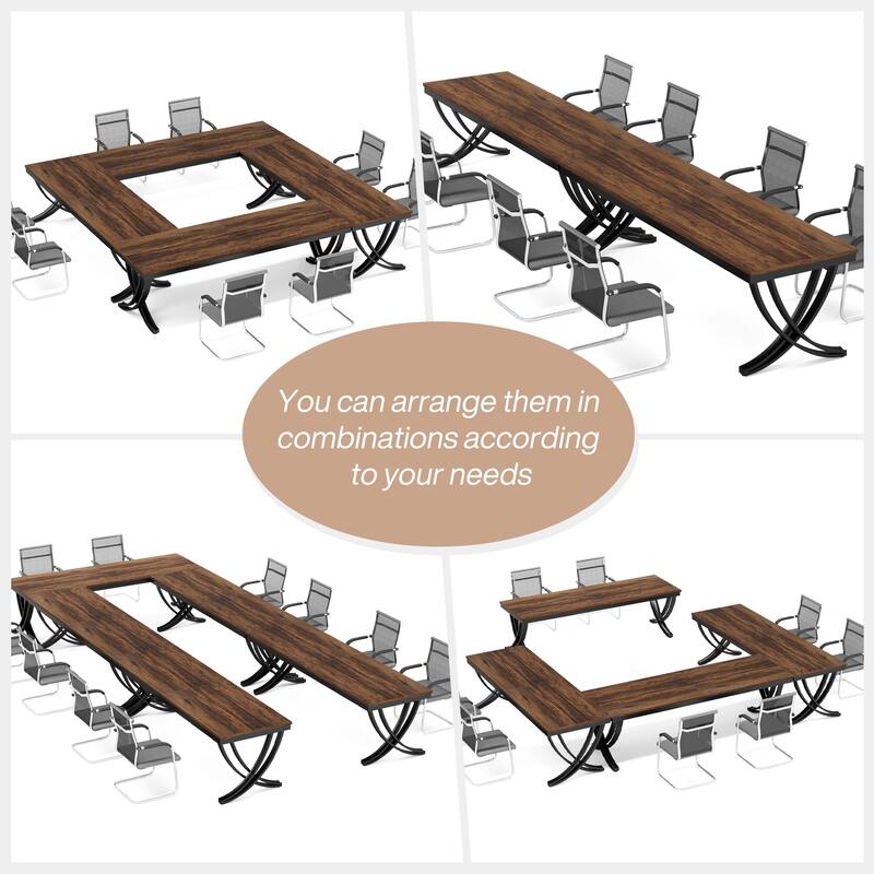 6.5FT Conference Meeting Seminar Business Table Set for 12-16 Person (Set of 4) - 4PCS