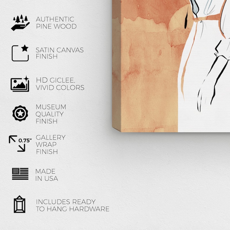 Wynwood Studio Canvas Fashion and Glam Breezes Orange and Peach Glam Wall Art Canvas Print