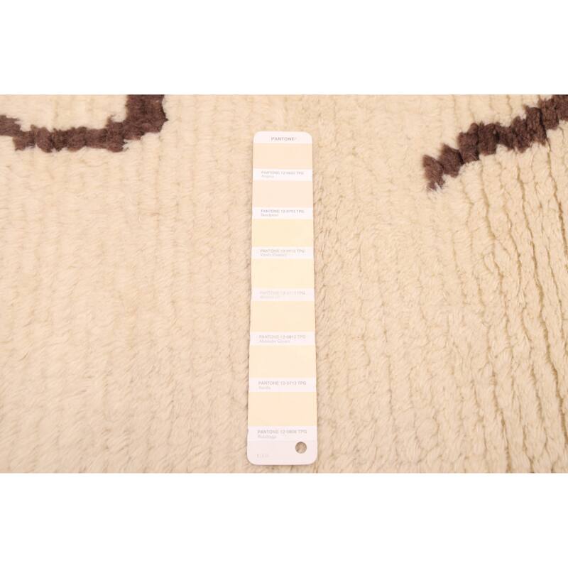 ECARPETGALLERY Hand-knotted Tangier Cream Wool Rug - 5'5 x 7'7