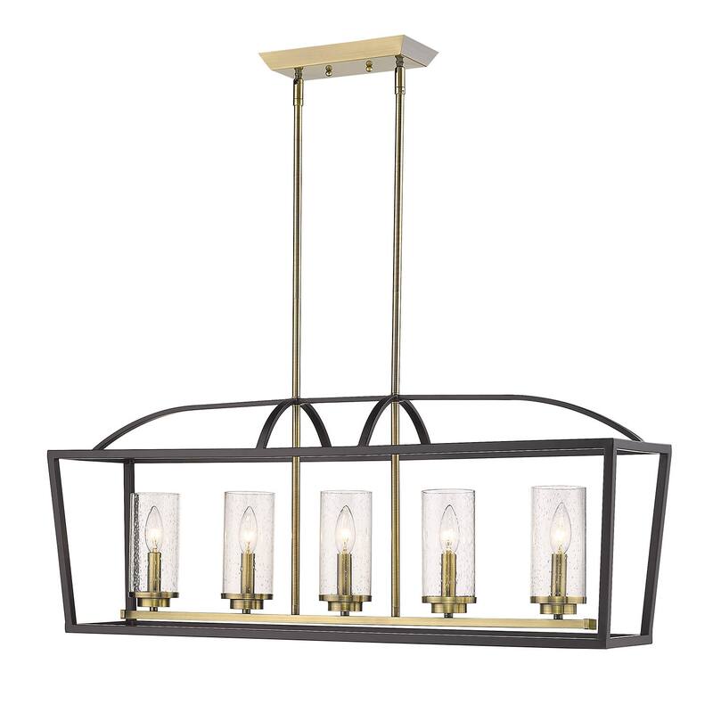Golden Lighting Mercer 5 Light 38" Wide Taper Candle Linear Chandelier