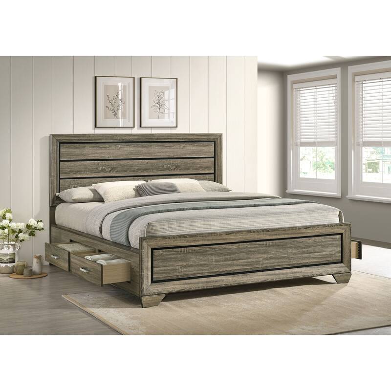 Kauffman Transitional Wood Storage Panel Bed