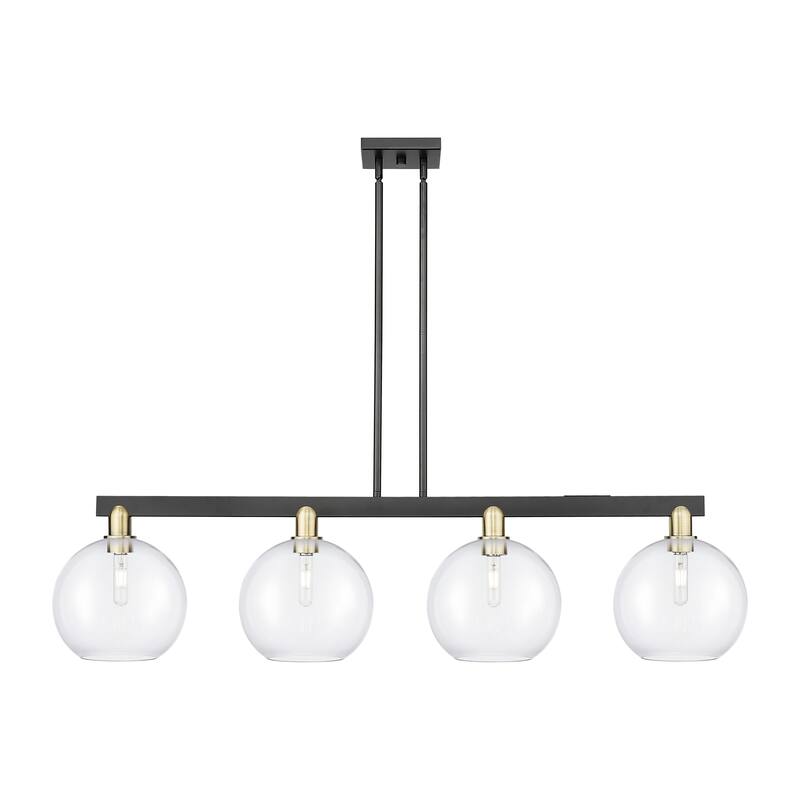 Innovations Lighting Endless Possibilities Arcadia - Athens - 4 Light 53" Stem Hung Island Light - Clear/Black Antique Brass