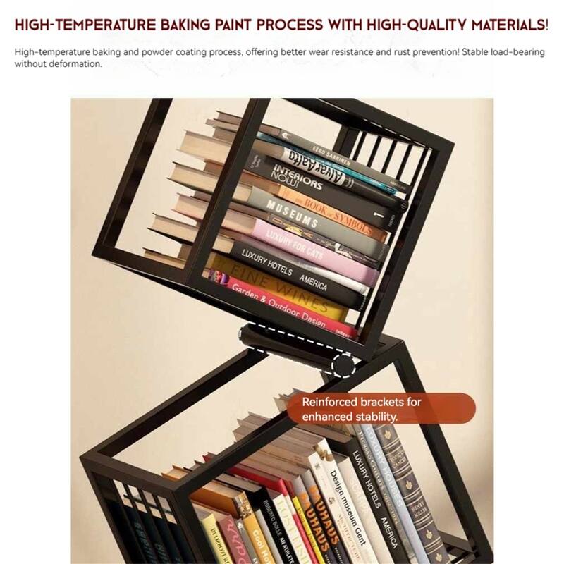 5 Tier Metal Creative Corner Shelf Special-shaped Display Shelf Wall Bookshelf