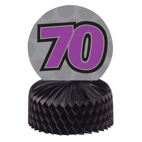 Shop Pack Of 18 Purple And Black Honeycomb Centerpiece Party