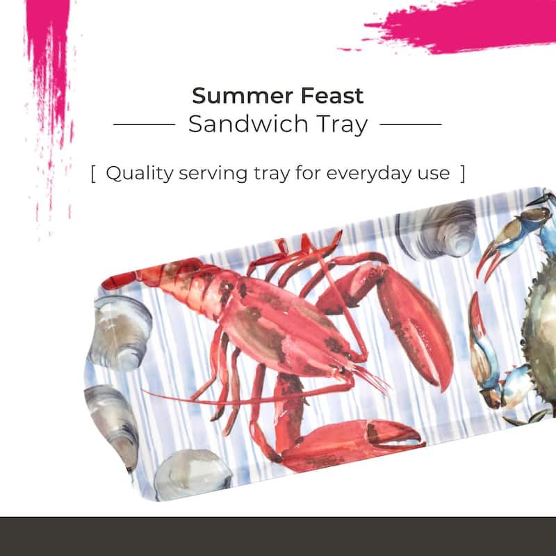 Pimpernel Summer Feast Collection Sandwich Tray - 15.1 Inch x 6.5 Inch