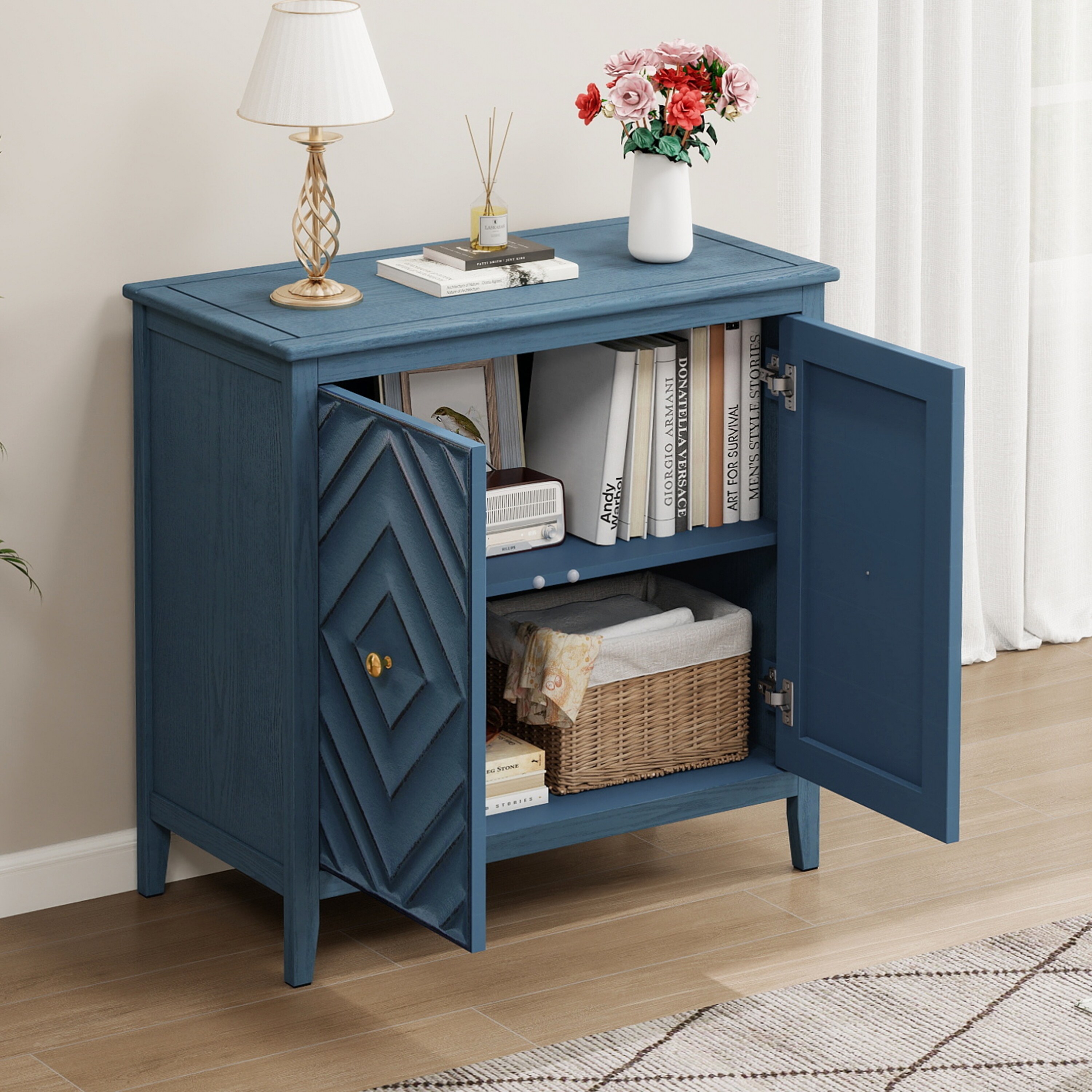 Storage Cabinet Decorative Cabinet with Doors, Side Cabinet Corner