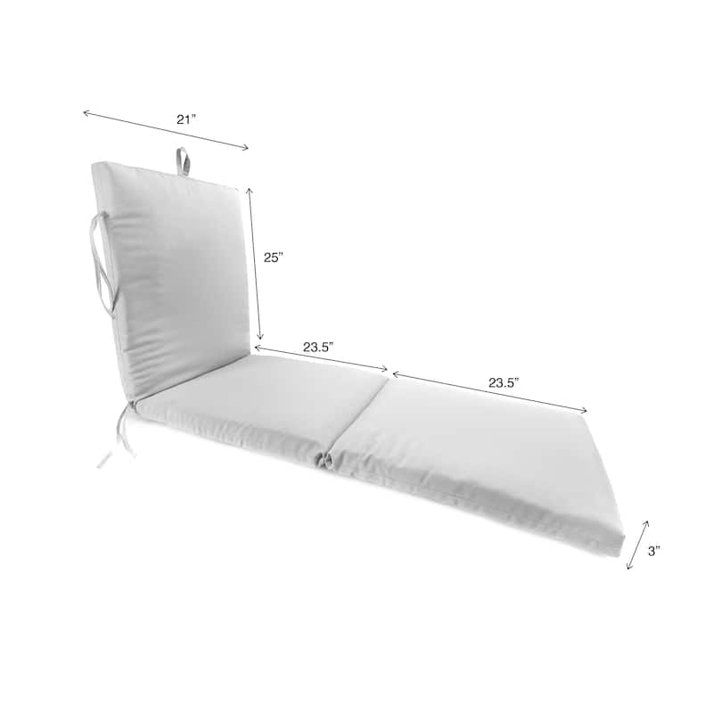 72" x 21" Blue Stripe Outdoor Chaise Lounge Cushion with Ties and Loop - 72'' L x 21'' W x 3'' H