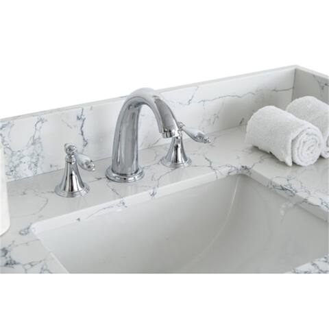 Montary 37"x 22" bathroom stone vanity top with ceramic sink