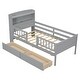 preview thumbnail 27 of 26, Wood Twin Size Platform Bed with LED Light, Multi-functional Headboard