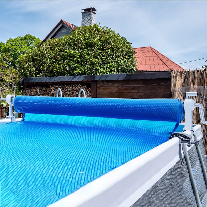 Aluminum Pool Cover Reel for Above Ground Pools 3 to 20 ft Wide - 256.30 x 6.69 x 14.17 inch