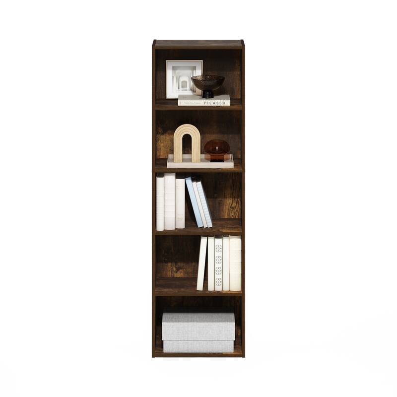 52 in. Tall Pine Wood 5-Shelf Bookcase