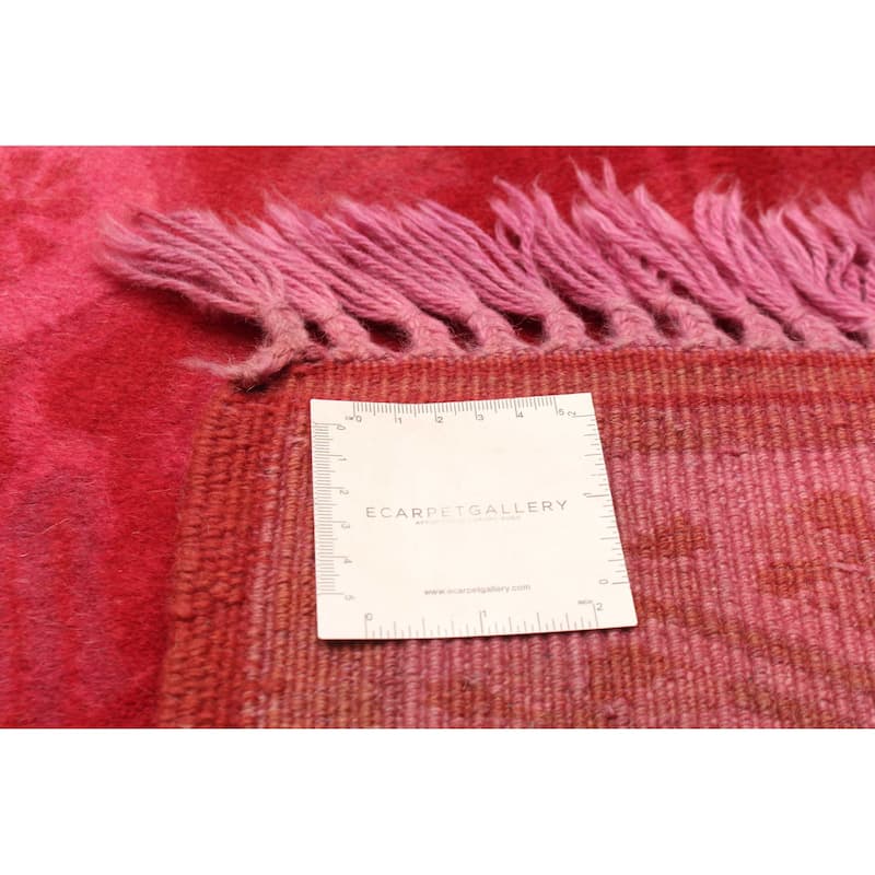 ECARPETGALLERY Hand-knotted Color Transition Red Wool Rug - 2'10 x 9'7