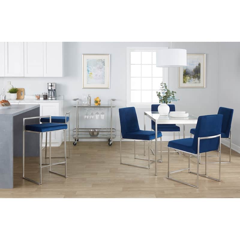 Silver Orchid Forrest High Back Stainless Steel Dining Chair (Set of 2)