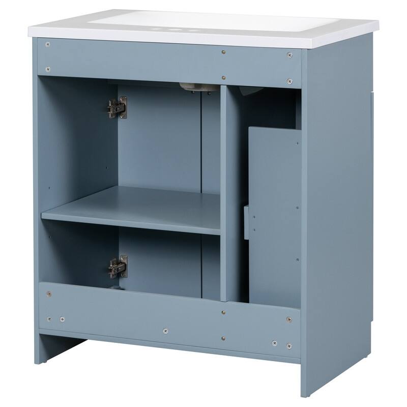 Single Sink 30" Bathroom Vanity with Combo Cabinet and Storage