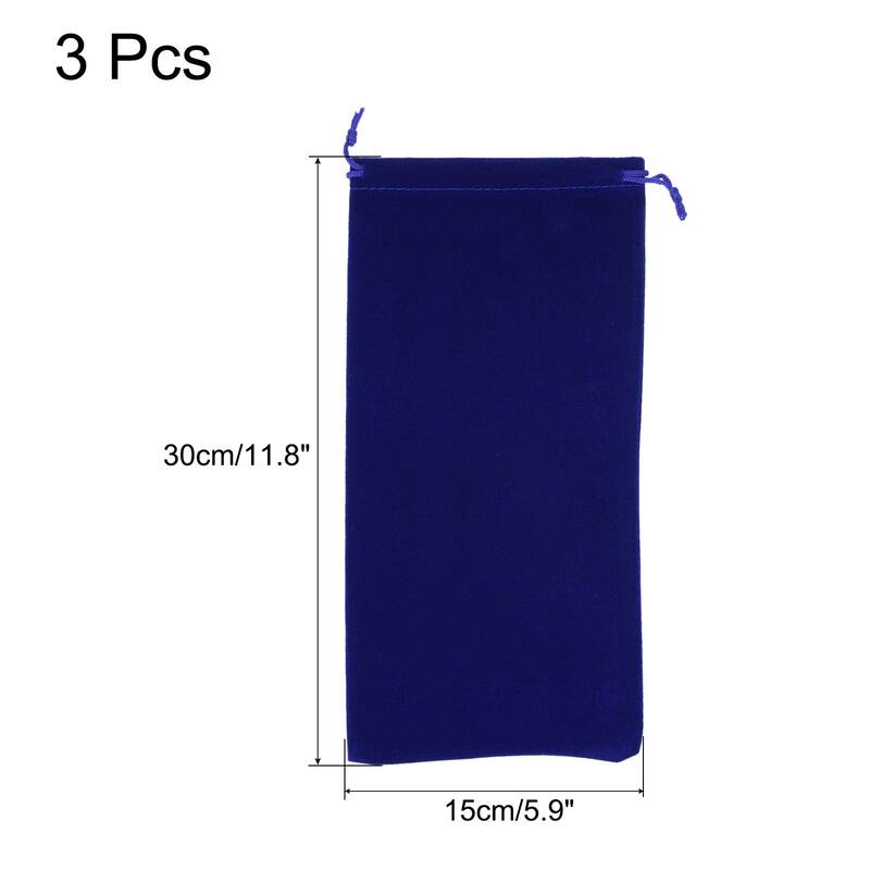 Microfiber Pouch Soft Storage Drawstring Gift Bag for Glasses Wedding - Dark Blue - 30x15cm