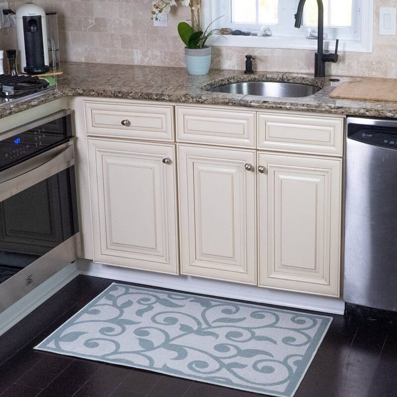 SussexHome Non-Skid Ultra-Thin Area Rugs for Laundry Room, Entryway, Bathroom and Kitchen - Washable Multipurpose Floor Mat