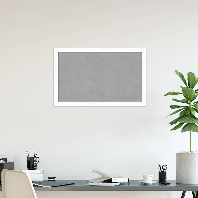 Amanti Art Basic White Narrow Framed Magnetic Board