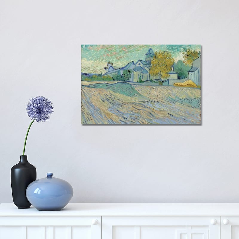 iCanvas "Vue de L'Asile et de la Chapelle de Saint-Remy, 1889 " by Vincent van Gogh Canvas Print - 12x18x1.5