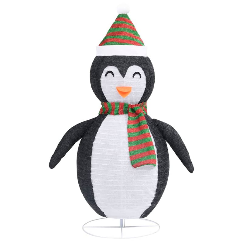 Mani Christmas Decor 4 ft Snow Penguin, 120 LED Light, White and Black - Black, White