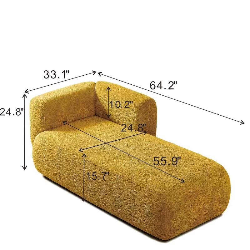 Modern Upholstered Chaise Lounge Chair, Indoor Relaxation Sofa for Living Room or Bedroom