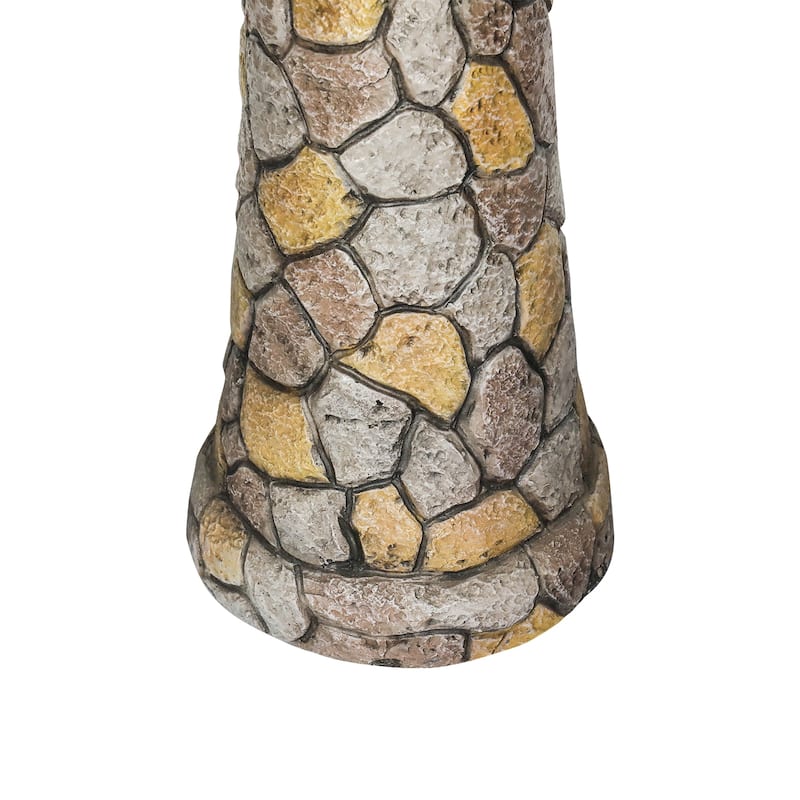 Concrete Bird Bath for Garden- Standing Bird Water Bowl for Patio Deck