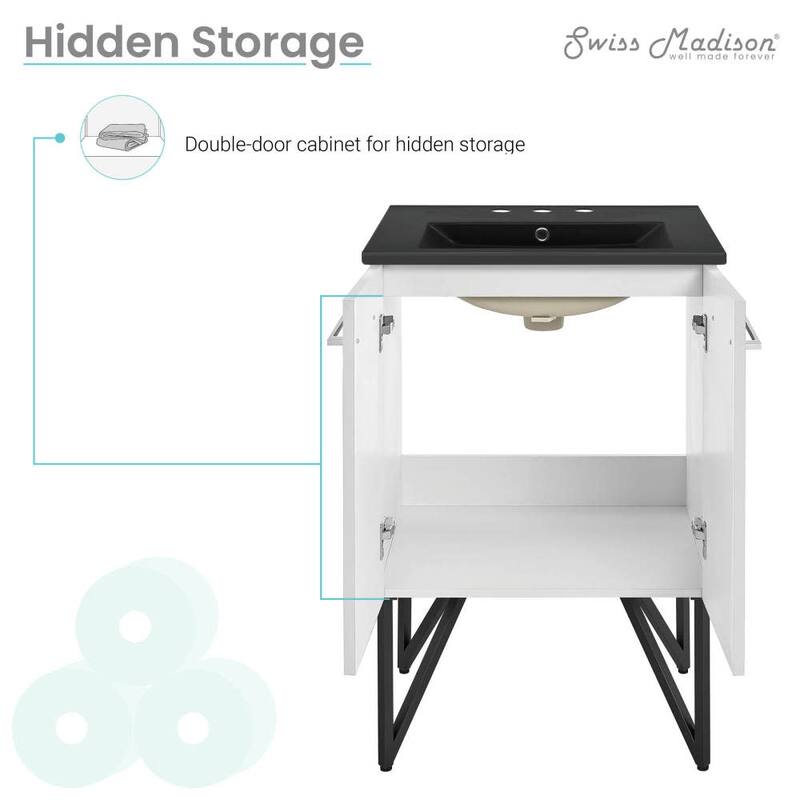 Swiss Madison SM-BV212-3MB Annecy 24" Free Standing Single Basin