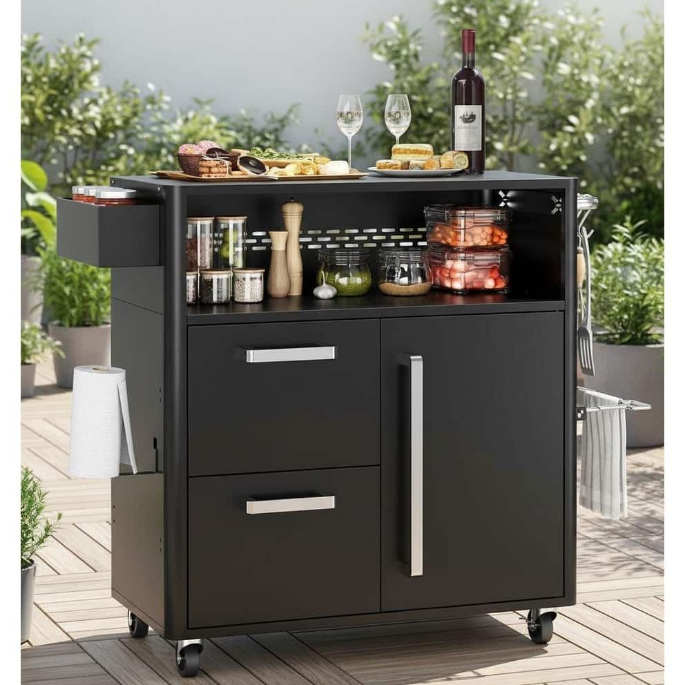 Outdoor Grill Cart, with Storage and Wheels