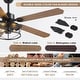 preview thumbnail 7 of 39, 52 Inch Indoor and Outdoor Farmhouse Ceiling Fan with Light DC motor Wooden Blades Waterproof