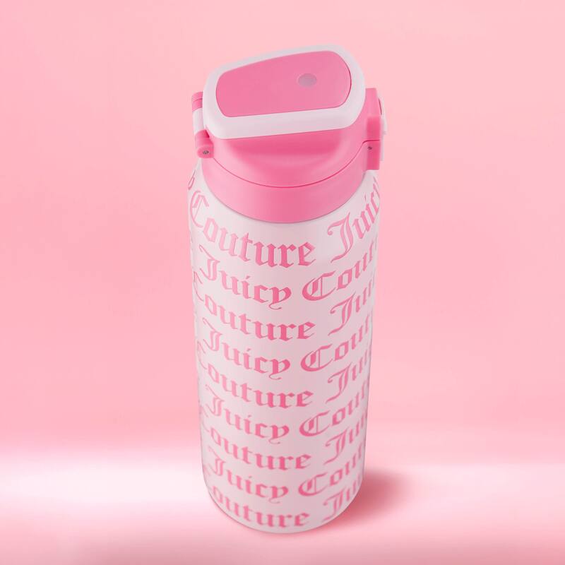 Juicy Couture Glam Getaway Hydration Stainless Steel Tumbler with Flip Top Lid - 32oz